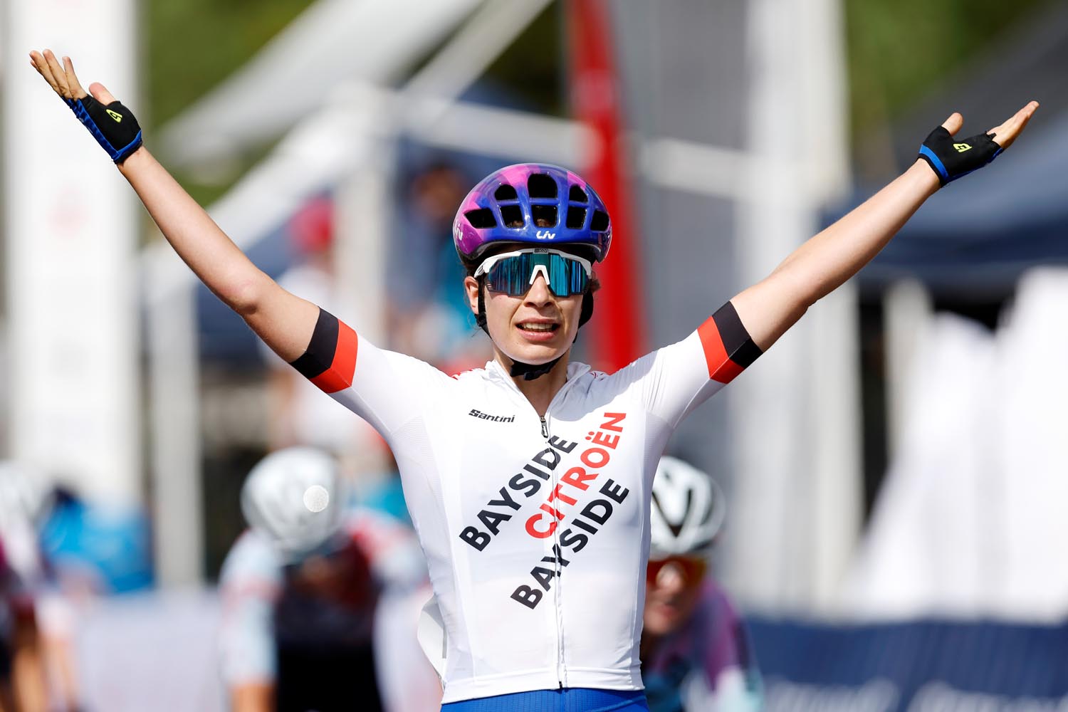 Ruby Roseman-Gannon wins the 2023 Women’s Elite CITROËN Bay Crits at Eastern Gardens Geelong on Sunday, Jan 1, 2023.(Photo by Con CHRONIS)