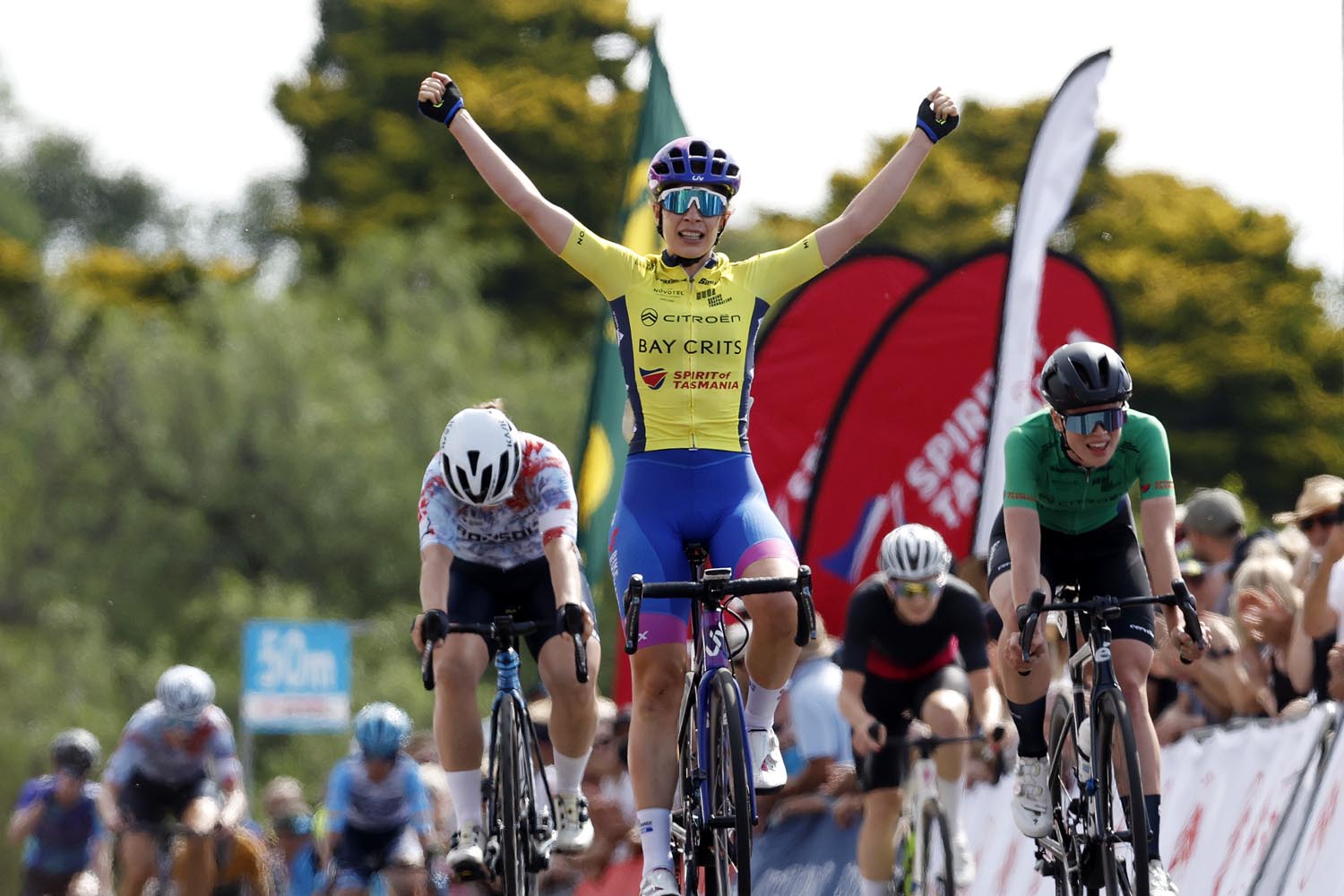 Ruby Roseman-Gannon wins the 2023 WomenÕs Elite CITROËN Bay Crits at Eastern Gardens Geelong on Monday, Jan 2, 2023.(Photo by Con CHRONIS)